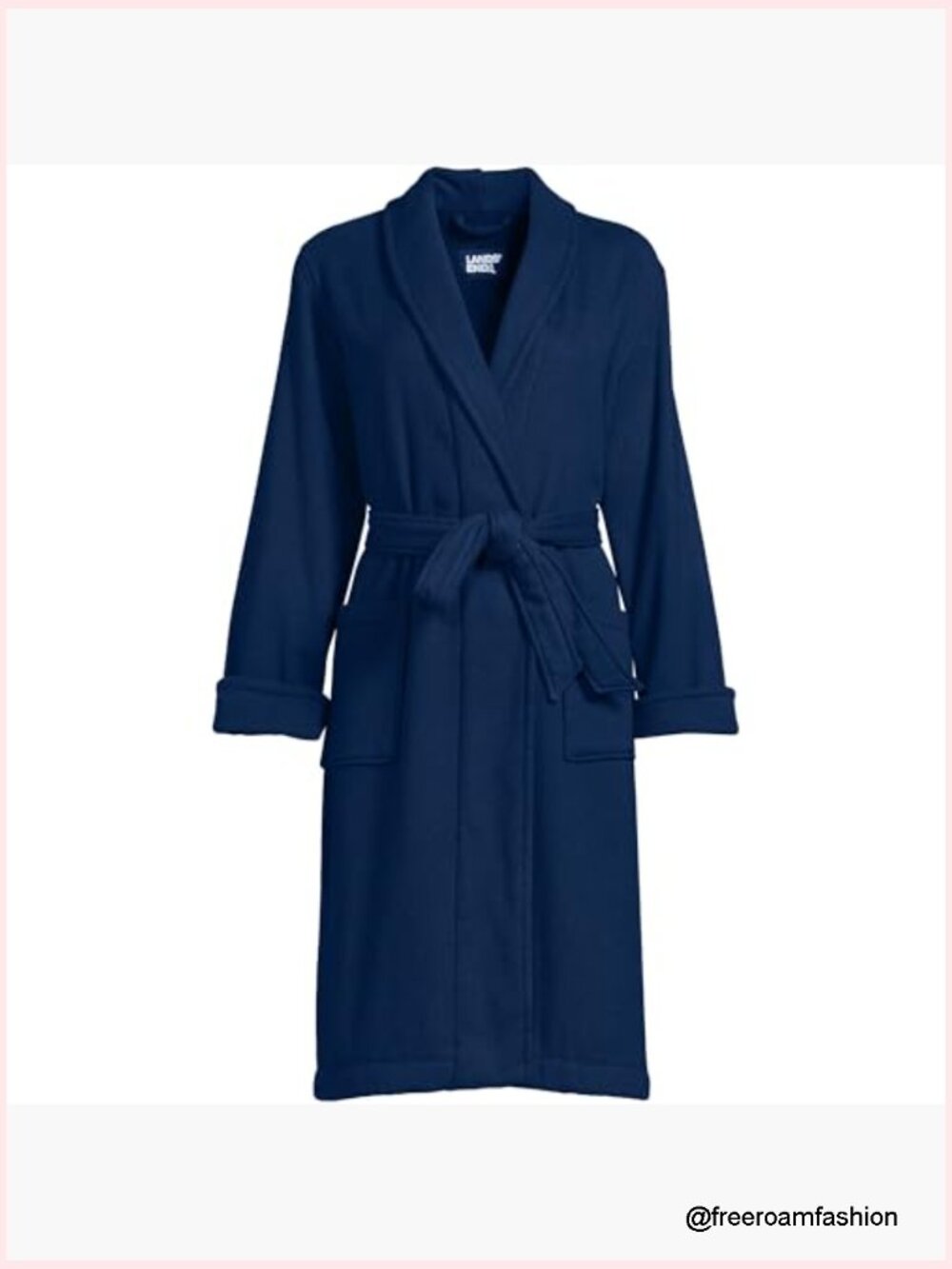 Women's Cotton Terry Knee Length Spa Bath Robe Shawl Collar - Picture 3 of 4